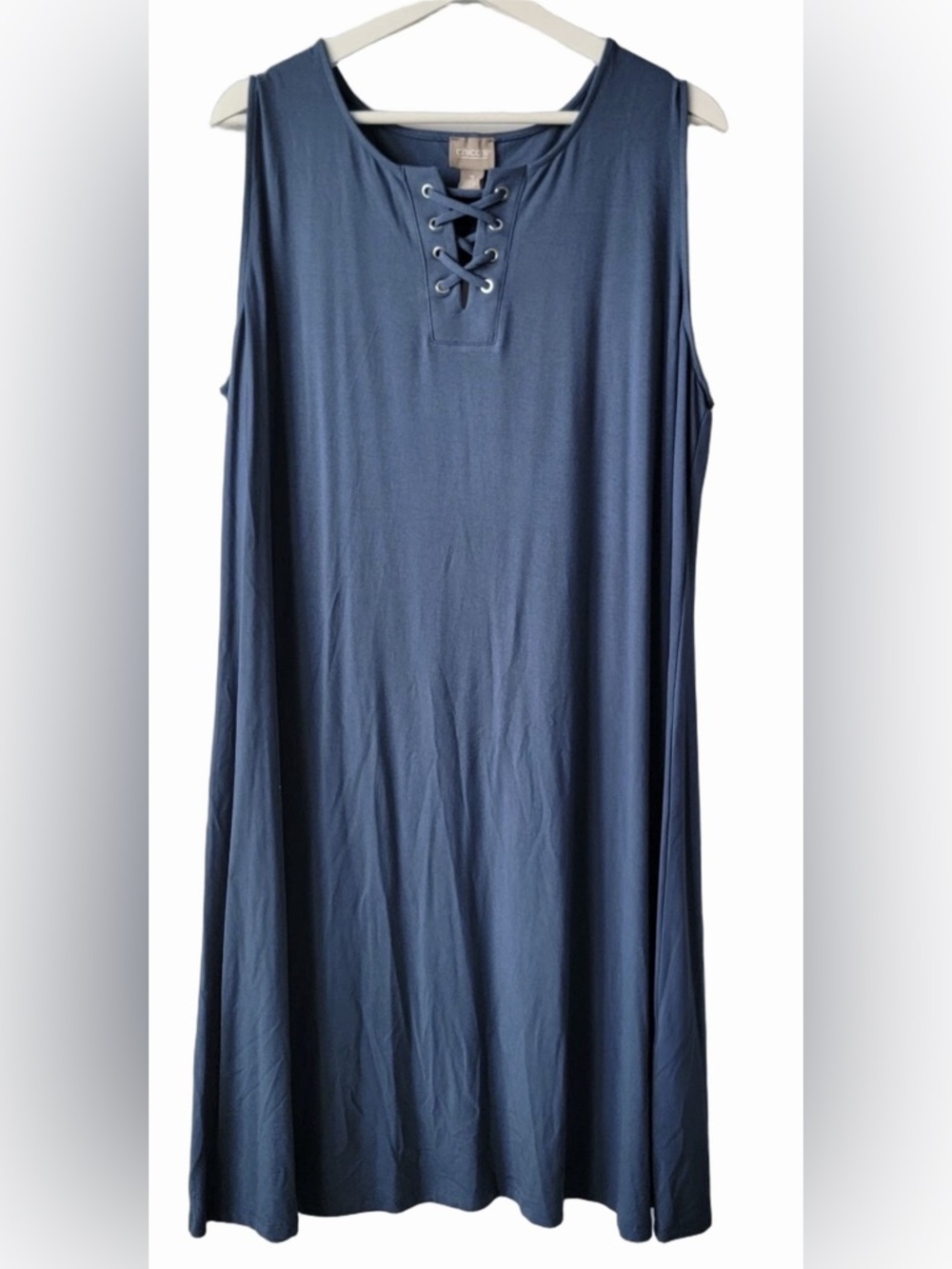 Chico's blue Lace-Up Sleeveless dress